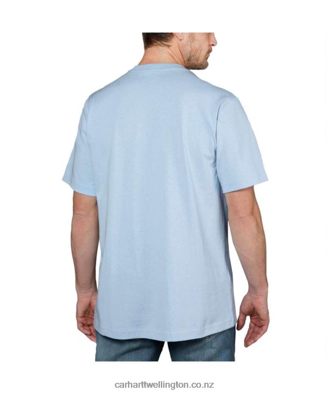 Men Relaxed Fit Heavyweight Short-Sleeve Logo Graphic T-Shirt Carhartt R6J0P127 Alpine Blue Heather
