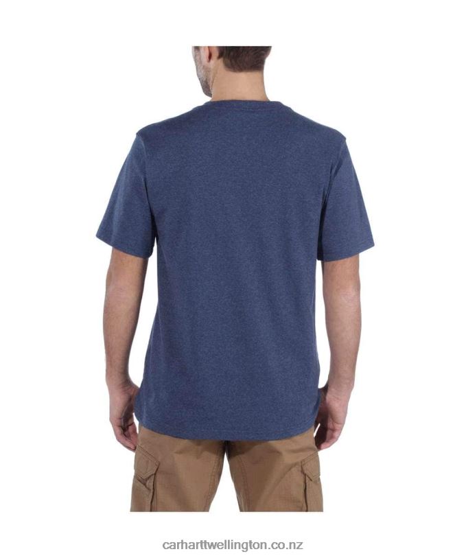 Men Relaxed Fit Heavyweight Short-Sleeve Logo Graphic T-Shirt Carhartt R6J0P127 Alpine Blue Heather