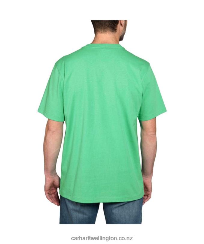 Men Relaxed Fit Heavyweight Short-Sleeve Logo Graphic T-Shirt Carhartt R6J0P127 Alpine Blue Heather