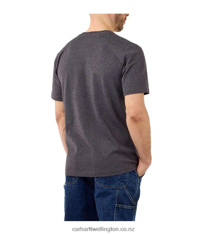 Men Relaxed Fit Heavyweight Short-Sleeve Logo Graphic T-Shirt Carhartt R6J0P134 Carbon Heather