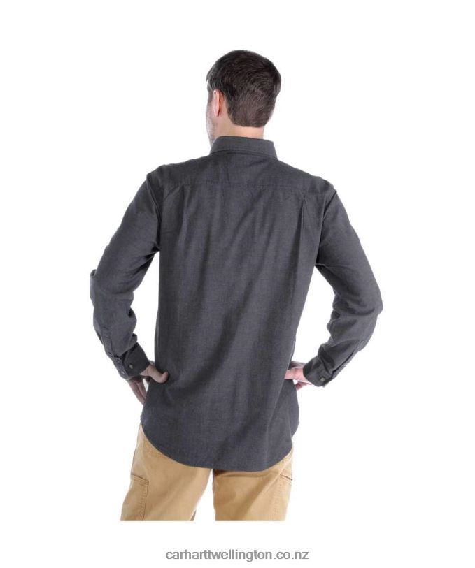 Men Relaxed Fit Midweight Chambray Long-Sleeve Shirt Carhartt R6J0P111 Blue Chambray