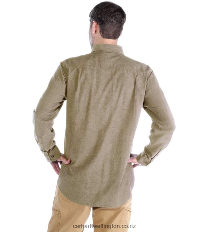 Men Relaxed Fit Midweight Chambray Long-Sleeve Shirt Carhartt R6J0P111 Blue Chambray
