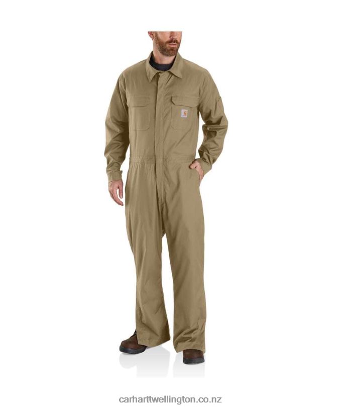Men Rugged Flex Canvas Coverall Carhartt R6J0P79 Dark Khaki