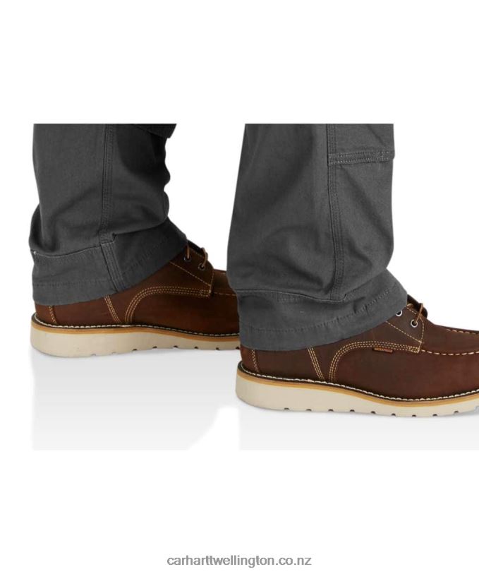Men Rugged Flex Relaxed Fit Canvas Bib Overall Carhartt R6J0P75 Dark Khaki
