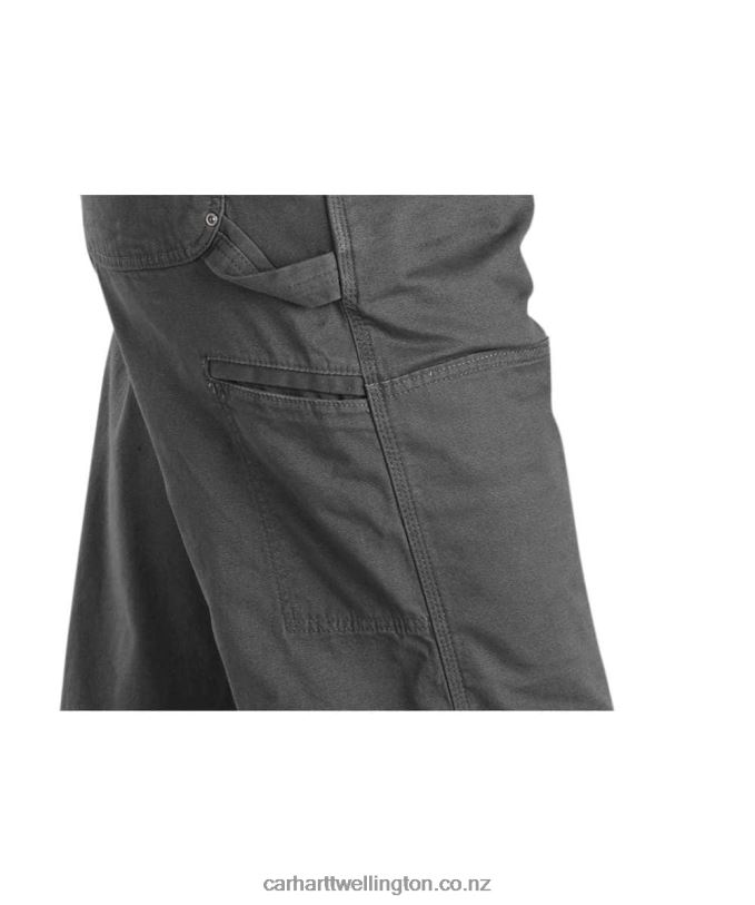Men Rugged Flex Relaxed Fit Canvas Bib Overall Carhartt R6J0P75 Dark Khaki
