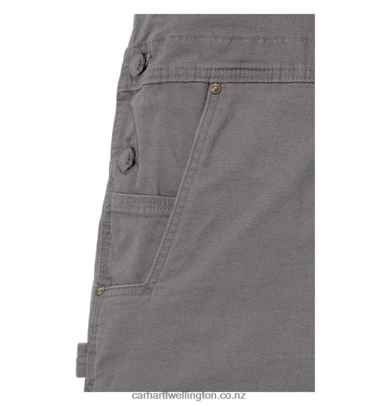 Men Rugged Flex Relaxed Fit Canvas Bib Overall Carhartt R6J0P75 Dark Khaki