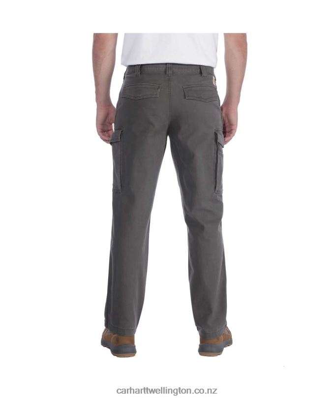 Men Rugged Flex Relaxed Fit Canvas Cargo Work Pant Carhartt R6J0P69 Dark Khaki