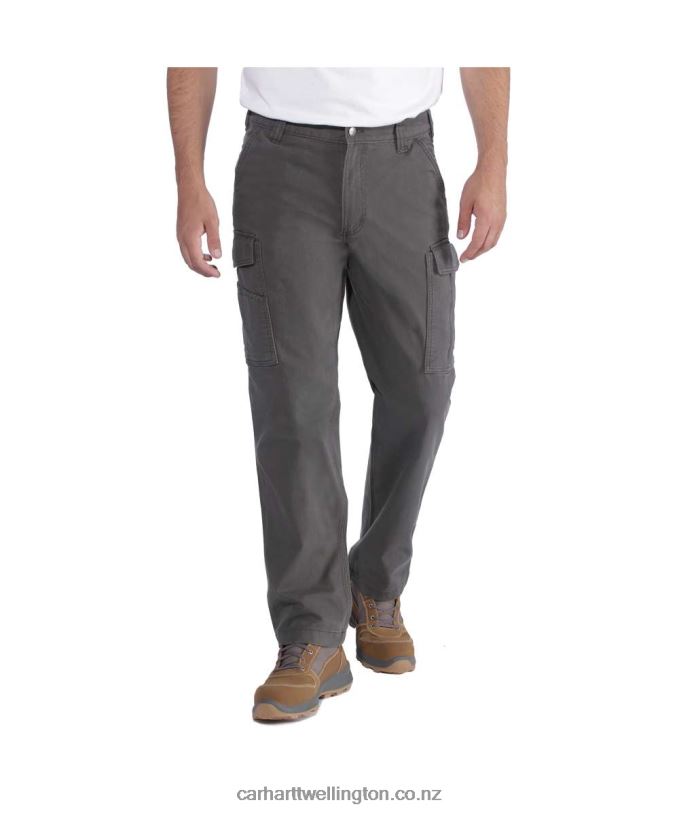 Men Rugged Flex Relaxed Fit Canvas Cargo Work Pant Carhartt R6J0P69 Dark Khaki