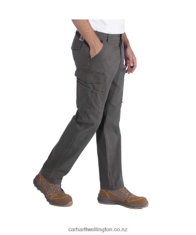 Men Rugged Flex Relaxed Fit Canvas Cargo Work Pant Carhartt R6J0P69 Dark Khaki
