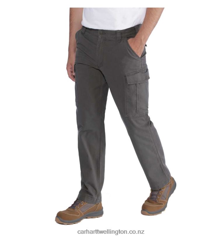 Men Rugged Flex Relaxed Fit Canvas Cargo Work Pant Carhartt R6J0P69 Dark Khaki