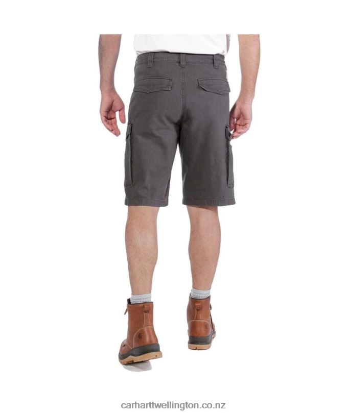 Men Rugged Flex Relaxed Fit Canvas Cargo Work Short Carhartt R6J0P149 Dark Khaki