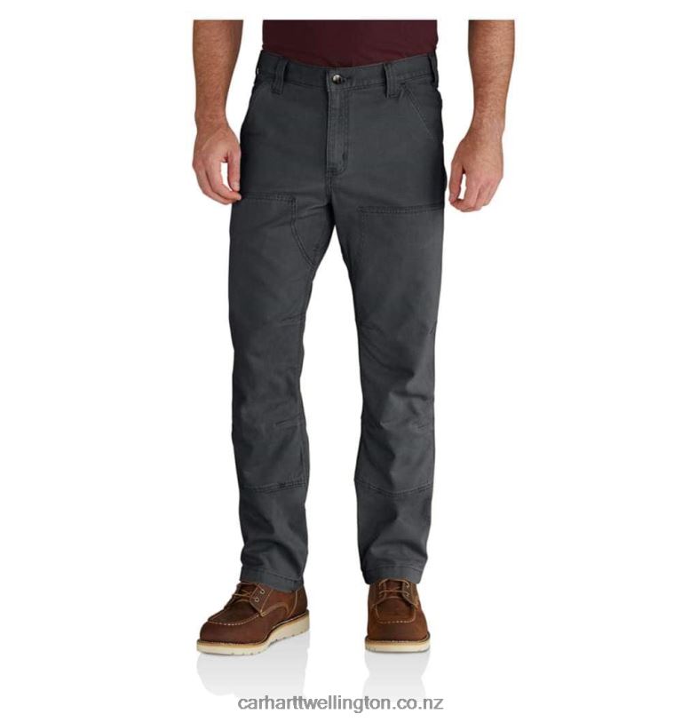 Men Rugged Flex Relaxed Fit Canvas Double-Front Utility Work Pant Carhartt R6J0P59 Shadow