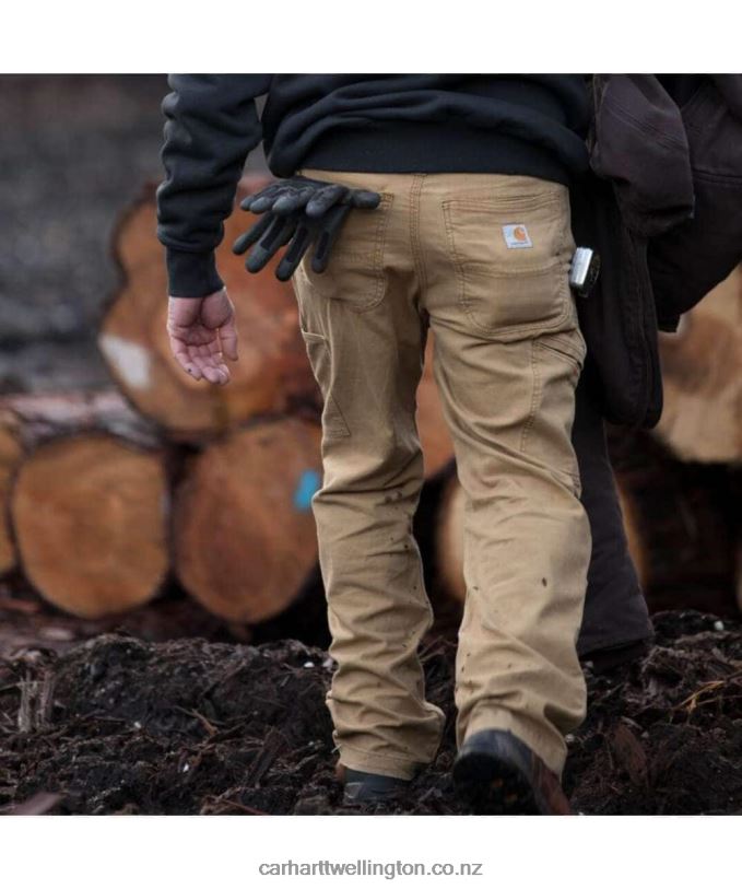 Men Rugged Flex Relaxed Fit Canvas Double-Front Utility Work Pant Carhartt R6J0P59 Shadow