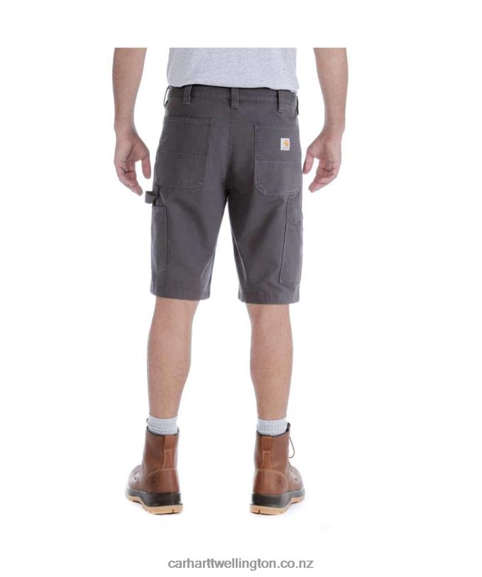 Men Rugged Flex Relaxed Fit Canvas Utility Work Short Carhartt R6J0P152 Shadow
