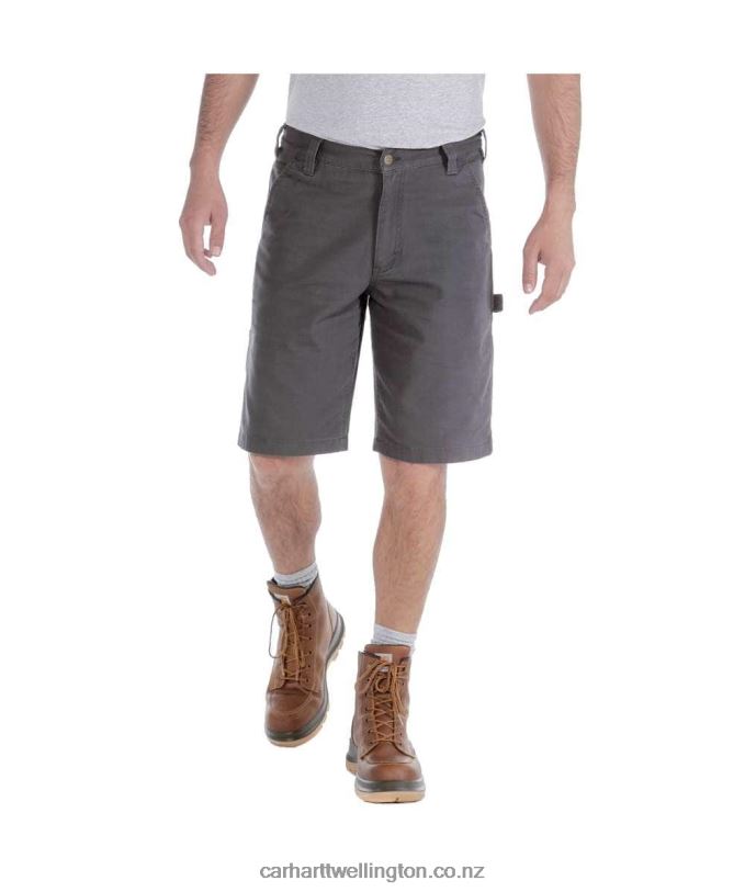 Men Rugged Flex Relaxed Fit Canvas Utility Work Short Carhartt R6J0P152 Shadow