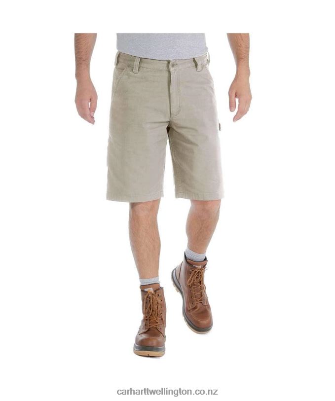 Men Rugged Flex Relaxed Fit Canvas Utility Work Short Carhartt R6J0P152 Shadow