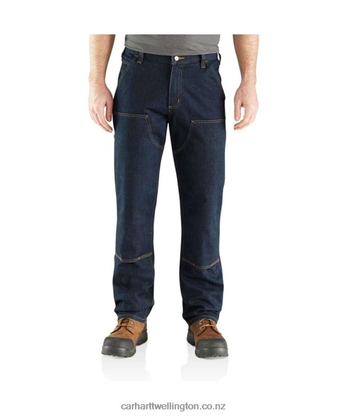 Men Rugged Flex Relaxed Fit Double-Front Utility Jean Carhartt R6J0P65 Erie
