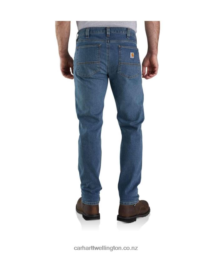 Men Rugged Flex Relaxed Fit Low Rise 5-Pocket Tapered Jean Carhartt R6J0P58 Arcadia