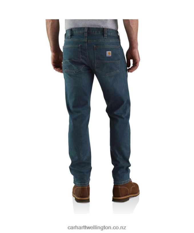Men Rugged Flex Relaxed Fit Low Rise 5-Pocket Tapered Jean Carhartt R6J0P58 Arcadia