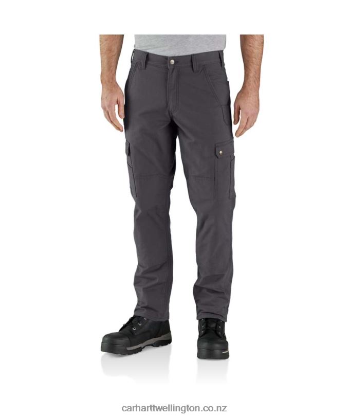 Men Rugged Flex Relaxed Fit Ripstop Cargo Fleece-Lined Work Pant Carhartt R6J0P55 Basil