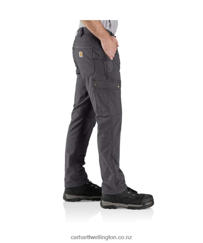 Men Rugged Flex Relaxed Fit Ripstop Cargo Fleece-Lined Work Pant Carhartt R6J0P55 Basil