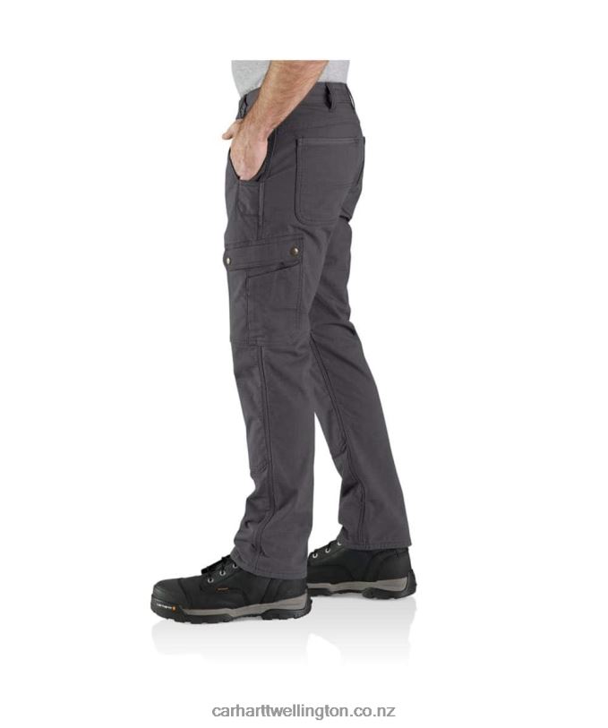 Men Rugged Flex Relaxed Fit Ripstop Cargo Fleece-Lined Work Pant Carhartt R6J0P55 Basil