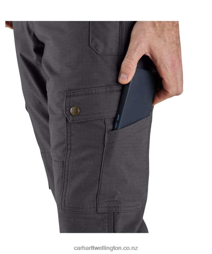 Men Rugged Flex Relaxed Fit Ripstop Cargo Fleece-Lined Work Pant Carhartt R6J0P55 Basil