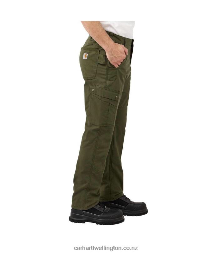 Men Rugged Flex Relaxed Fit Ripstop Cargo Fleece-Lined Work Pant Carhartt R6J0P55 Basil