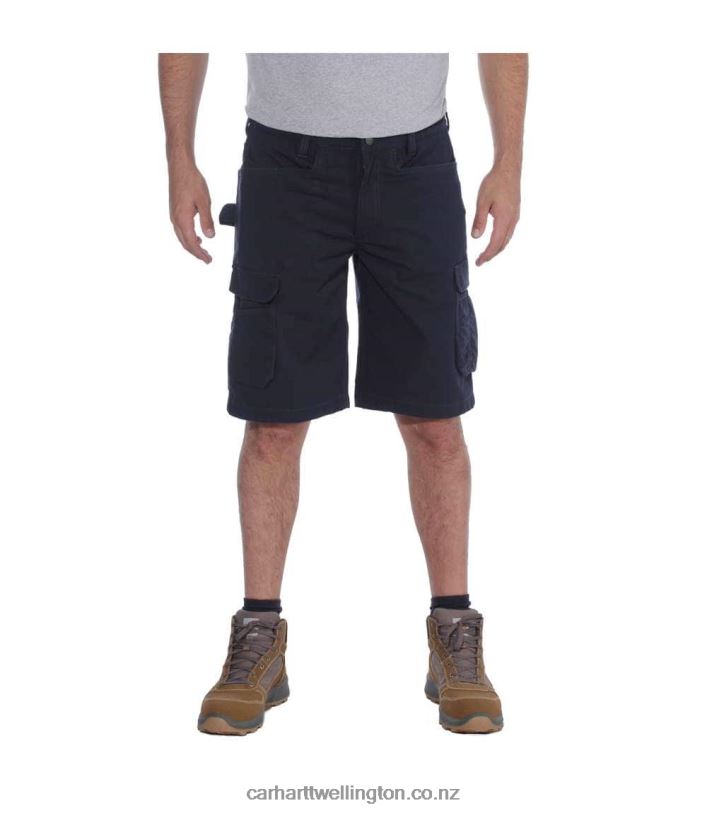 Men Rugged Flex Relaxed Fit Ripstop Cargo Multi Pkt Work Short Carhartt R6J0P151 Black