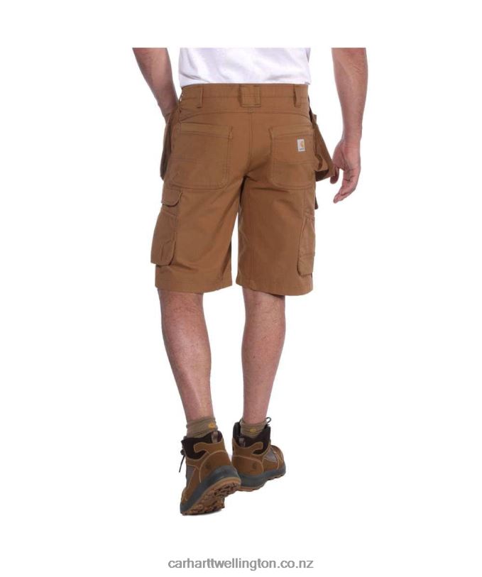 Men Rugged Flex Relaxed Fit Ripstop Cargo Multi Pkt Work Short Carhartt R6J0P151 Black