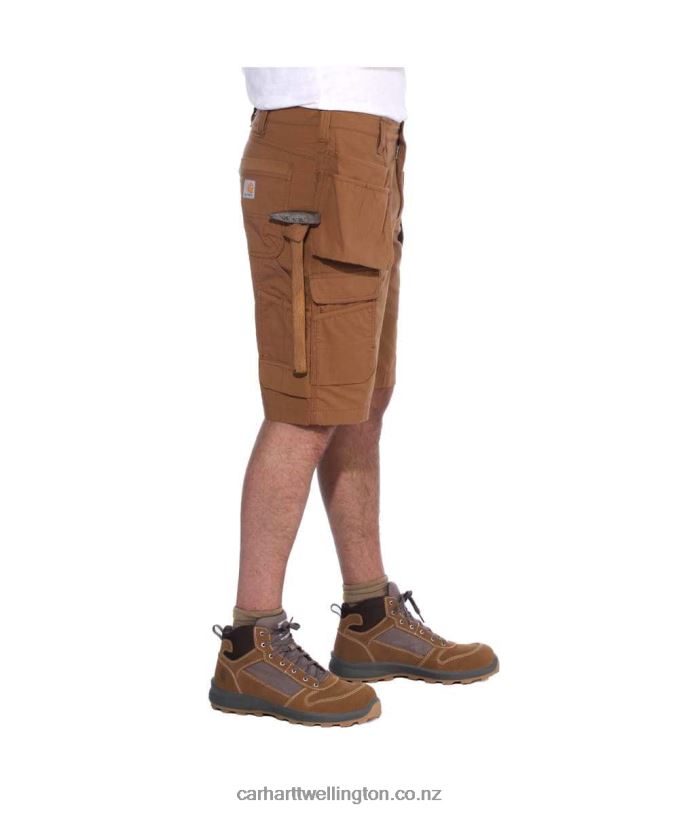 Men Rugged Flex Relaxed Fit Ripstop Cargo Multi Pkt Work Short Carhartt R6J0P151 Black