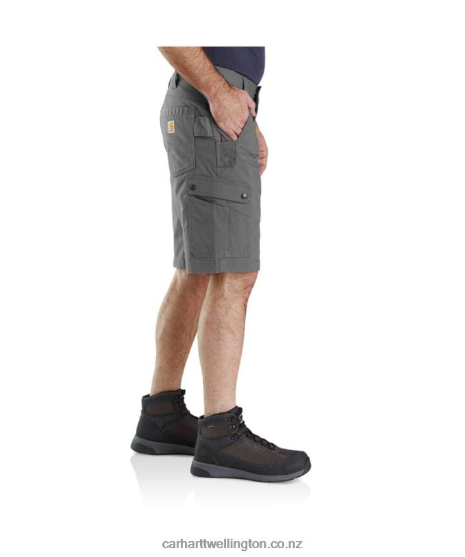 Men Rugged Flex Relaxed Fit Ripstop Cargo Work Short Carhartt R6J0P145 Basil