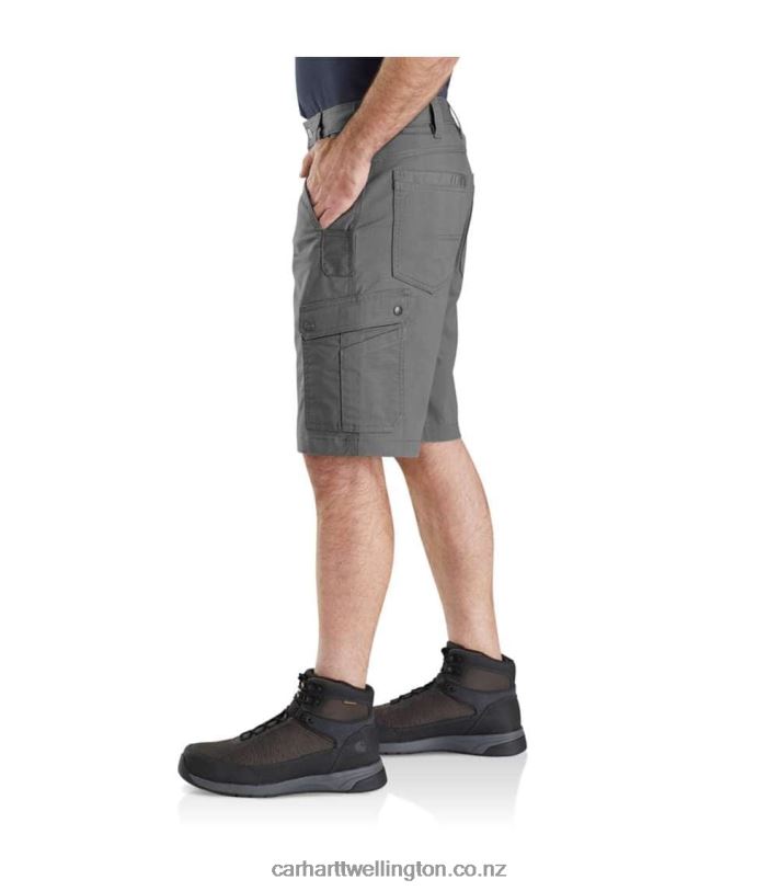 Men Rugged Flex Relaxed Fit Ripstop Cargo Work Short Carhartt R6J0P145 Basil