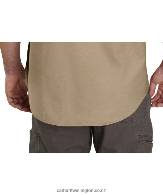 Men Rugged Flex Rigby Short-Sleeve Work Shirt Carhartt R6J0P113 Dark Khaki
