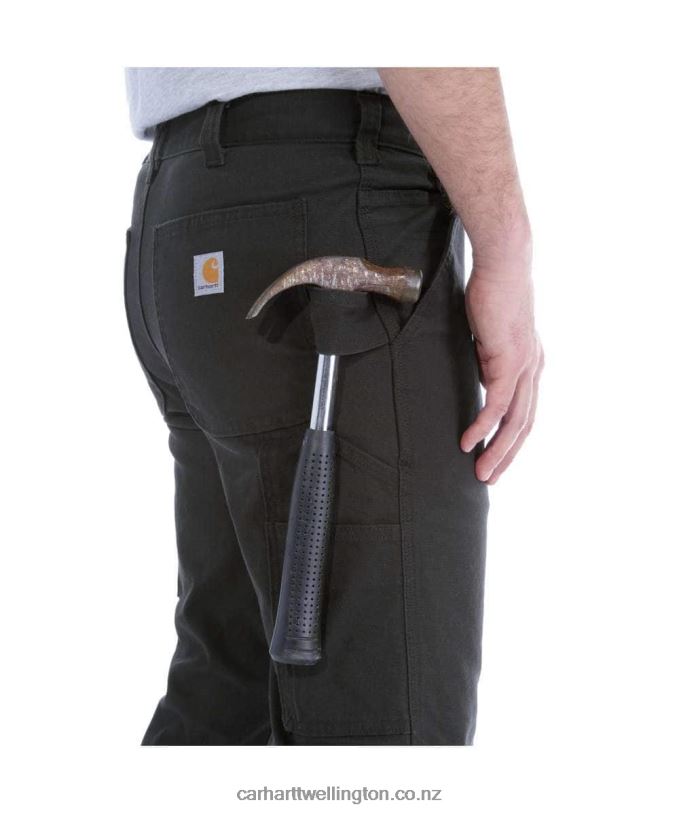 Men Rugged Flex Straight Fit Duck Tapered Leg Utility Work Pant Carhartt R6J0P67 Black