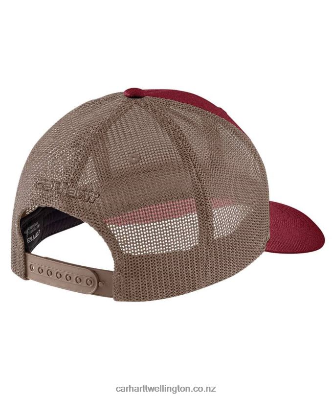 Men Rugged Flex Twill Mesh-Back Logo Patch Cap Carhartt R6J0P87 Black Arborvitae