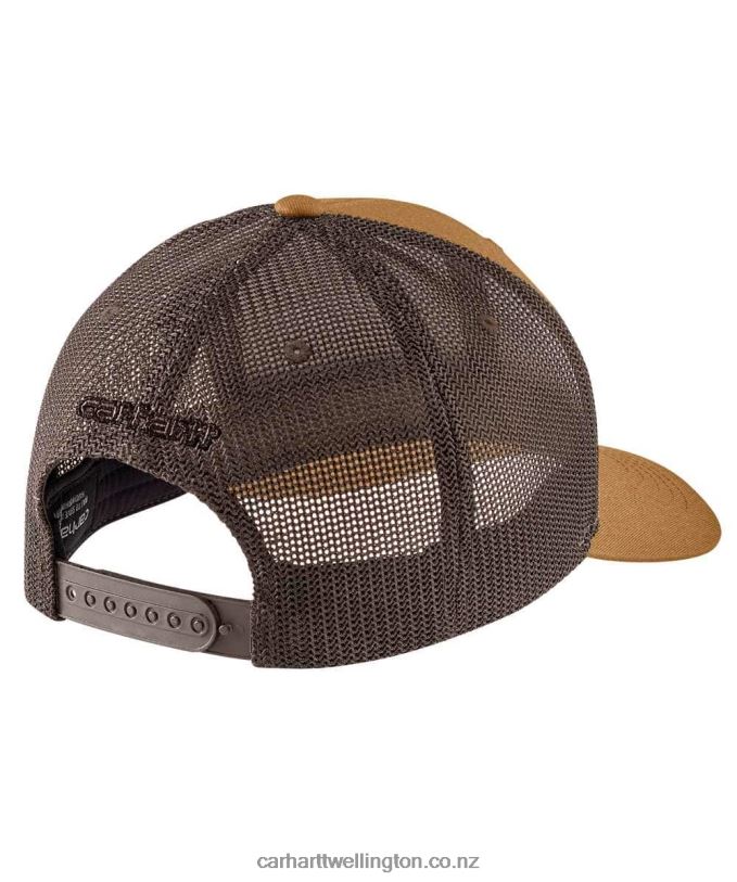 Men Rugged Flex Twill Mesh-Back Logo Patch Cap Carhartt R6J0P87 Black Arborvitae