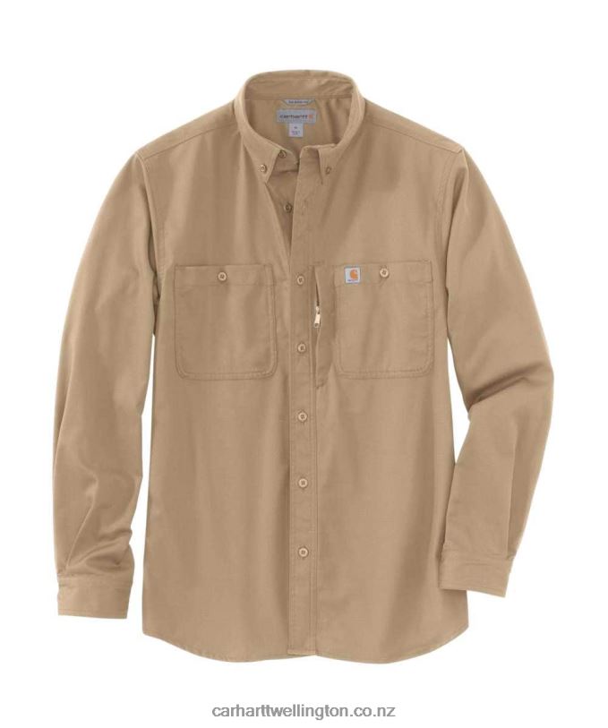 Men Rugged Professional Series Relaxed Fit Canvas Long Sleeve Work Shirt Carhartt R6J0P114 Black