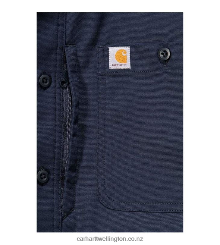 Men Rugged Professional Series Relaxed Fit Canvas Long Sleeve Work Shirt Carhartt R6J0P114 Black