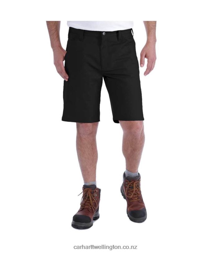 Men Rugged Professional Series Rugged Flex Relaxed Fit Canvas Work Short Carhartt R6J0P147 Black