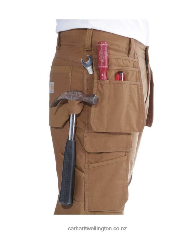 Men Steel Rugged Flex Relaxed Fit Double-Front Cargo Multi-Pocket Work Pant Carhartt R6J0P62 Black