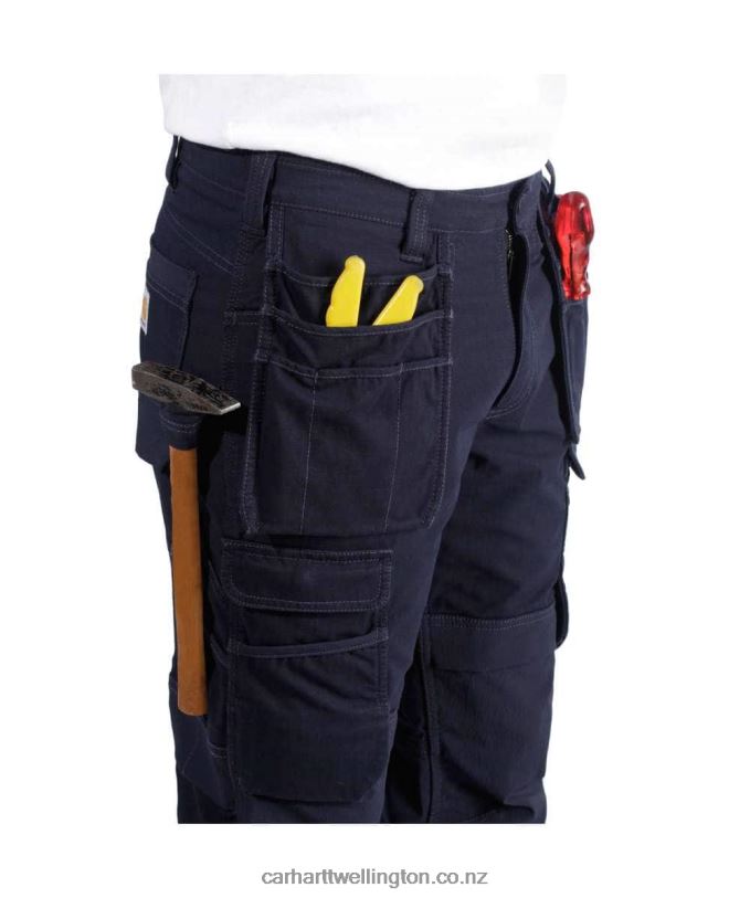 Men Steel Rugged Flex Relaxed Fit Double-Front Cargo Multi-Pocket Work Pant Carhartt R6J0P62 Black