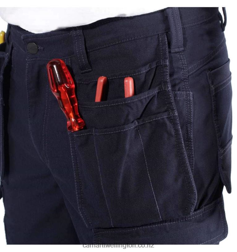 Men Steel Rugged Flex Relaxed Fit Double-Front Cargo Multi-Pocket Work Pant Carhartt R6J0P62 Black