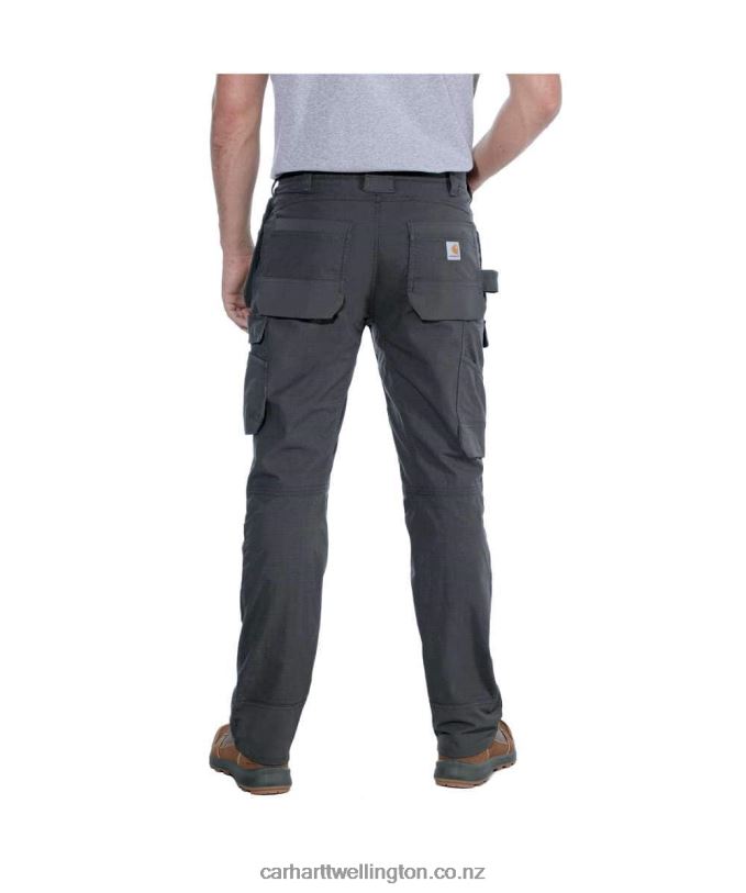 Men Steel Rugged Flex Relaxed Fit Double-Front Cargo Multi-Pocket Work Pant Carhartt R6J0P62 Black
