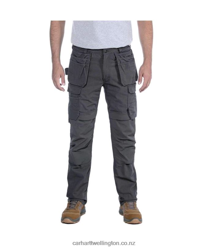 Men Steel Rugged Flex Relaxed Fit Double-Front Cargo Multi-Pocket Work Pant Carhartt R6J0P62 Black
