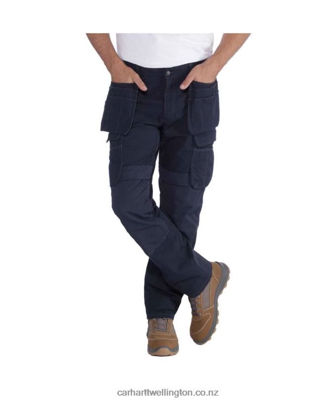 Men Steel Rugged Flex Relaxed Fit Double-Front Cargo Multi-Pocket Work Pant Carhartt R6J0P62 Black