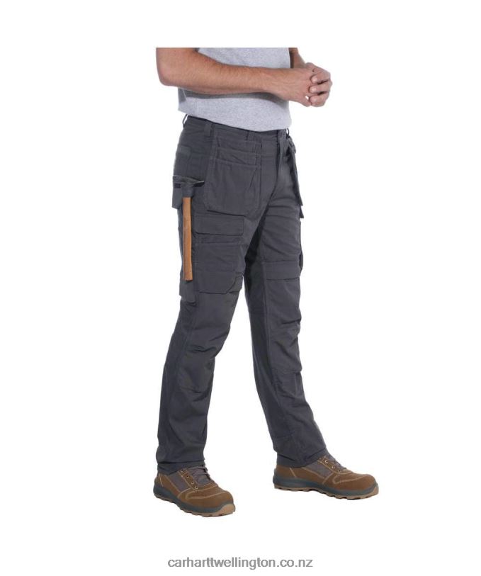 Men Steel Rugged Flex Relaxed Fit Double-Front Cargo Multi-Pocket Work Pant Carhartt R6J0P62 Black