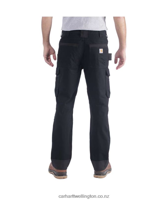Men Steel Rugged Flex Relaxed Fit Double-Front Cargo Work Pant Carhartt R6J0P64 Black