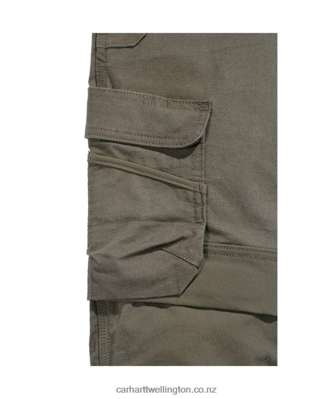 Men Steel Rugged Flex Relaxed Fit Double-Front Cargo Work Pant Carhartt R6J0P64 Black