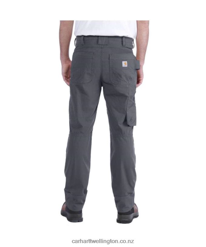Men Steel Rugged Flex Relaxed Fit Double-Front Utility Multi-Pocket Work Pant Carhartt R6J0P72 Shadow